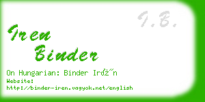 iren binder business card